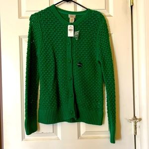 LL Bean Green Sweater, NWT